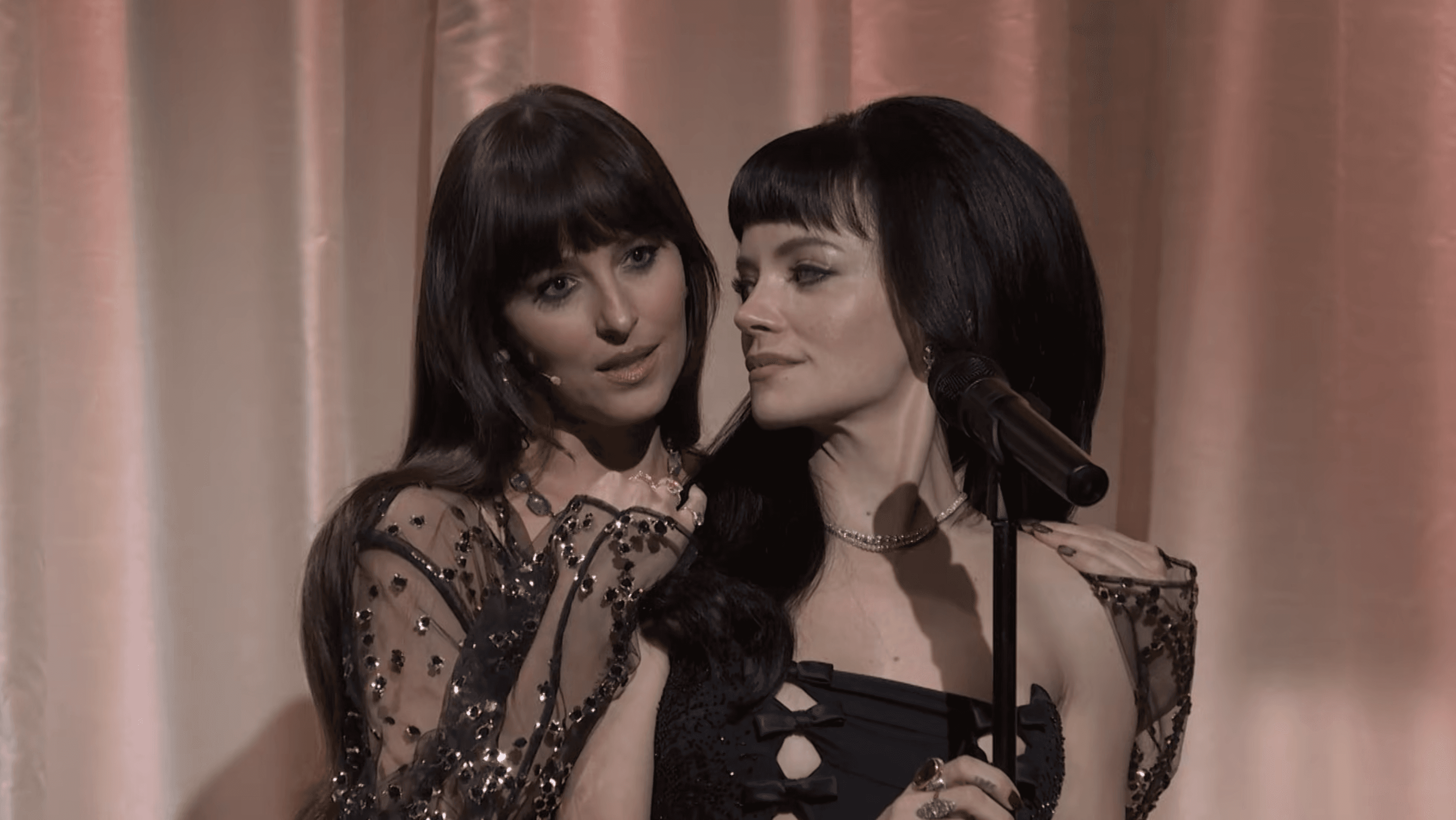 Dakota Johnson Joins Lily Allen During ‘SNL’ Performance Of ‘Madeline’