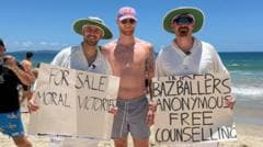 Sledged on the beach - England's break in Noosa